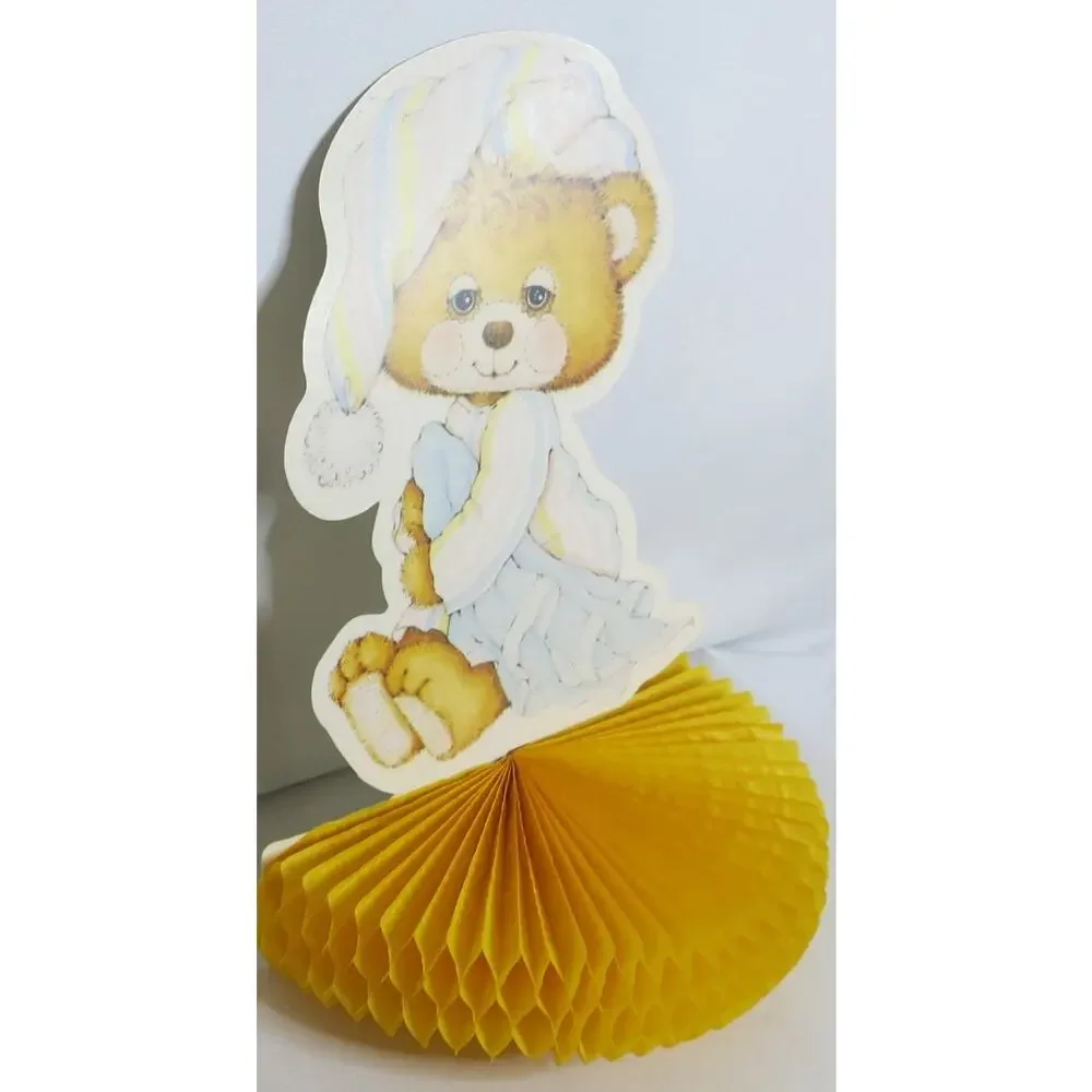 Vintage Teddy Beddy Bear Table Decoration Birthday Shower Honeycomb 80's Morgan